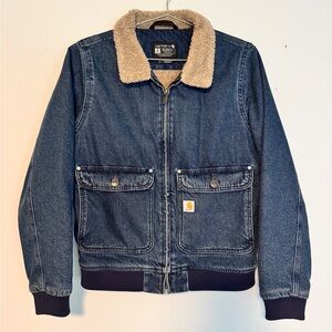 Carharrt Women’s Relaxed Fit Sherpa-Lined Denim Jacket